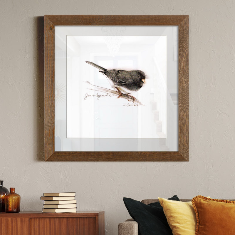 Mixed signaux IV-reproduction d’art sur papier encadrée, H 35,5 po x l 35,5 po x P 1,5 po, Érable encadré
