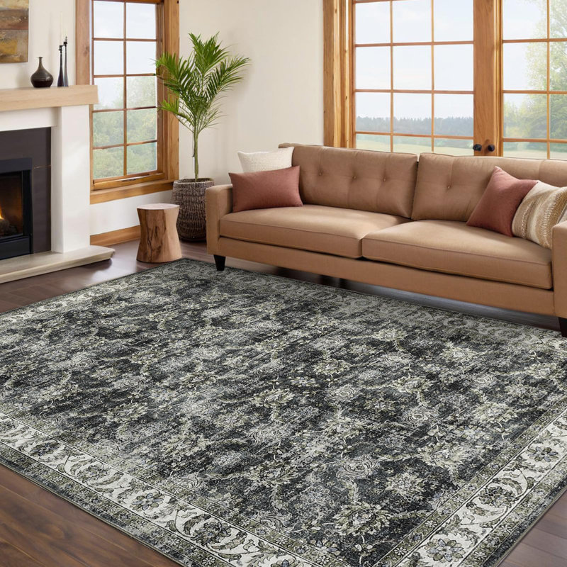 Abstract Area Rug, Rectangle 200 x 290 cm, Gray