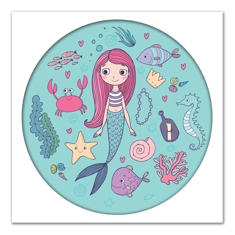 «Sissy Mermaid and Friends», art sur toile, H 20 po x l 20 po x P 1,25 po