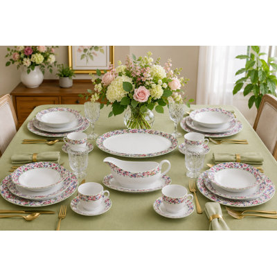 Waterside 35pc Bloomsbury Porcelain Dinner Set