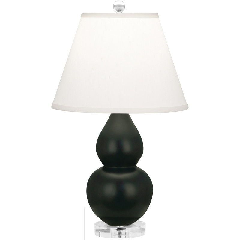 Petite lampe d'appoint à double gourde, Noir, Perle