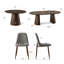 Ensemble de salle à manger à piédestal moderne avec chaises rembourrées de 47 à 83 po Modern-132494047-132494050