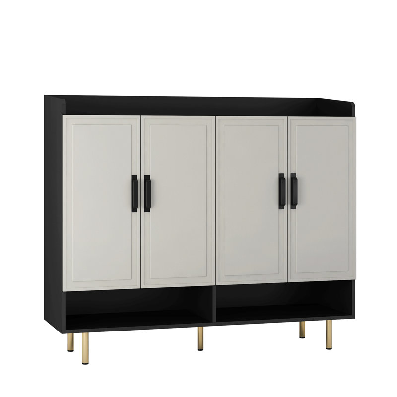 Buffet, armoire à chaussures avec portes Grande armoire de rangement pour chaussures moderne avec tablettes réglables pour vestibule