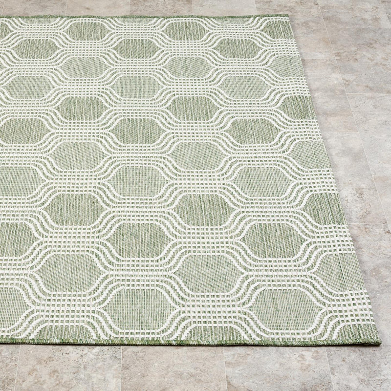 Tapis d'extérieur à motif géométrique marocain, Rectangle 9 pi x 12 pi