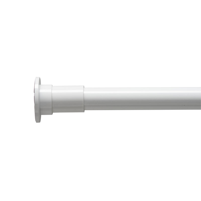 Stick 'N' Lock 48'' Straight Shower Curtain Rod, White