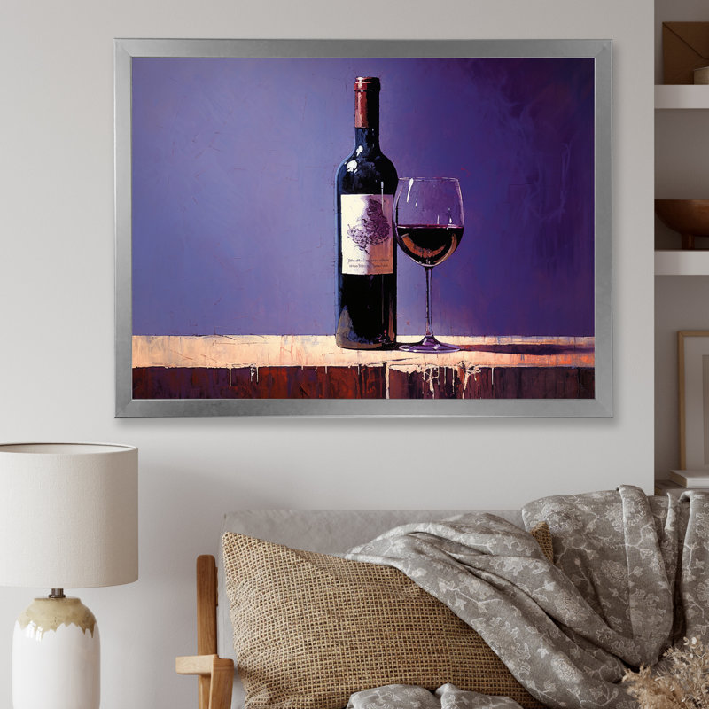 Syrahs Shadow I sur impression sur toile, Cadre simple argenté, H 24 po x l 32 po x P 1 po