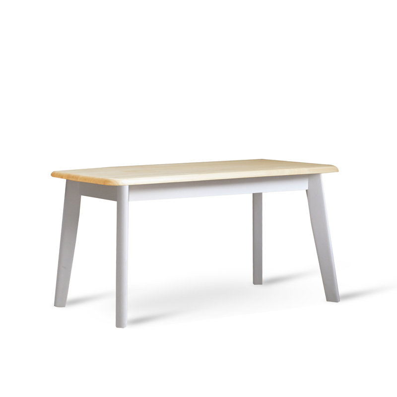 Banc d'entrée en bois massif Kyersten, Blanc naturel
