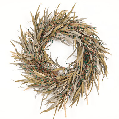 24" Grass, Berry Thanksgiving Wreath