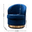 Fauteuil moderne en velours bleu avec pivot - expérience confortable avec fonction pivotante-40110314