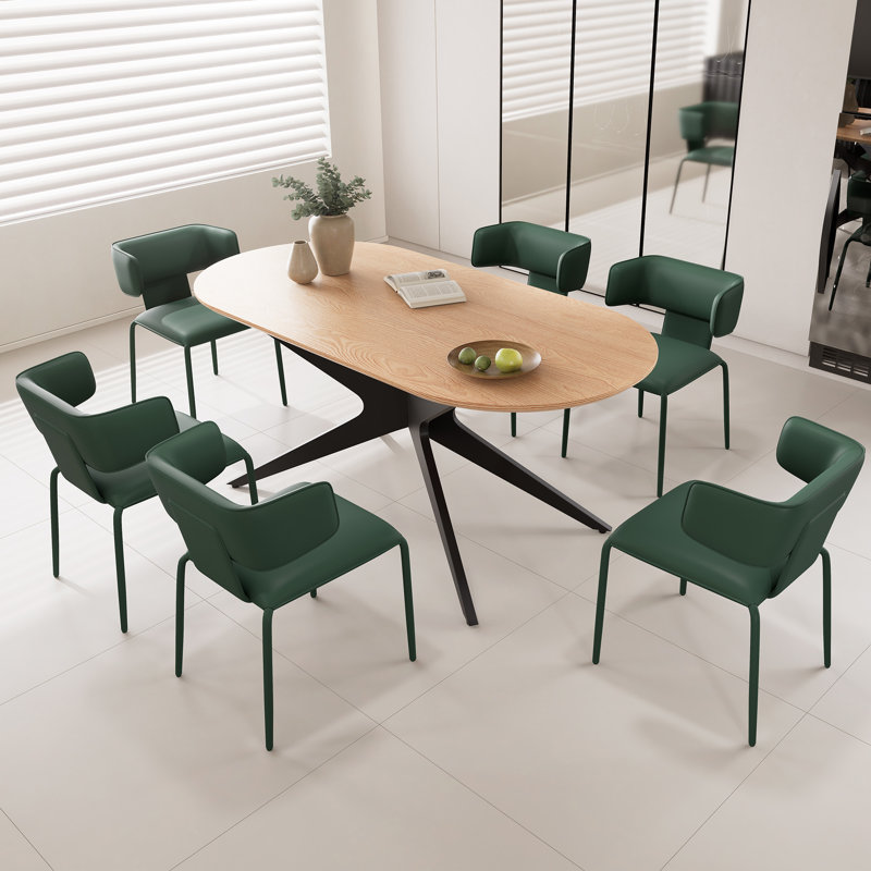 Plush Faux Leather Dining Chair With Padded Seat & Wingback Design - Modern Elegance For Office, Living Room And Kitchen