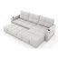 Canapé-lit convertible en tissu, canapé-lit modulaire escamotable avec charge USB et porte-gobelets, canapé-lit en forme de L avec rangement pour le salon (beige)-129047446