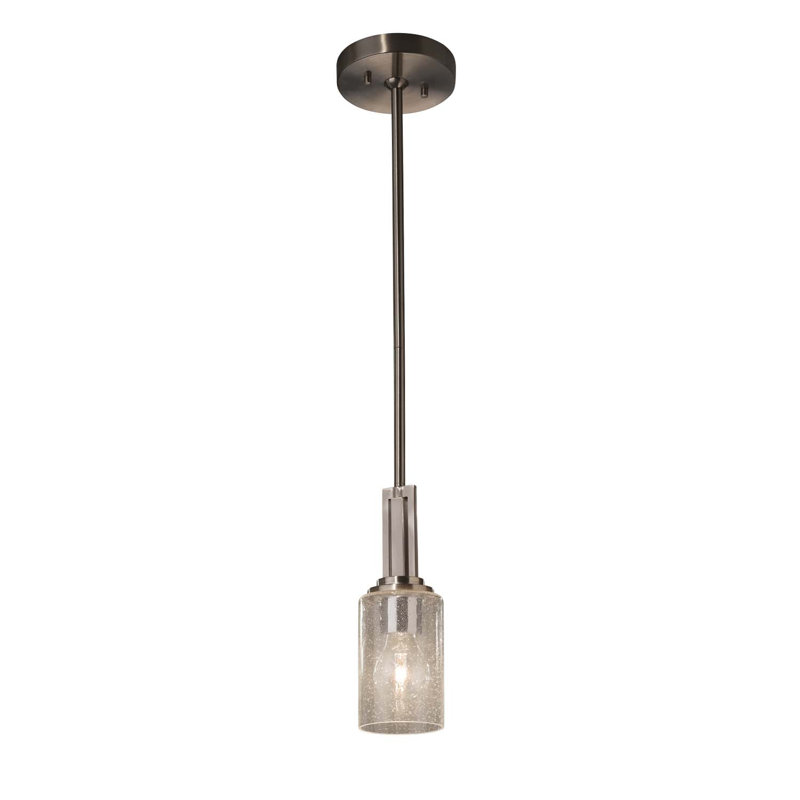 Luminaire suspendu à cylindre simple 1 lumières Casson, Caramel, Chrome poli, Incandescent