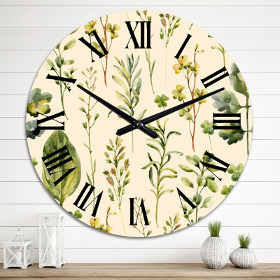 Horloge murale Meadow Weeds and Herbs II