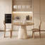 Table de salle à manger en bois de style médiéval 47,24 po avec finition crème-129935150