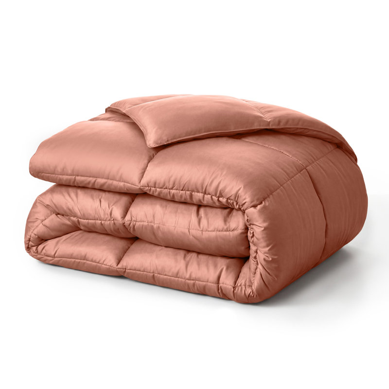 Édredon en duvet synthétique toutes saisons Grand Down - moelleux et hypoallergénique, Rosé, Édredon double