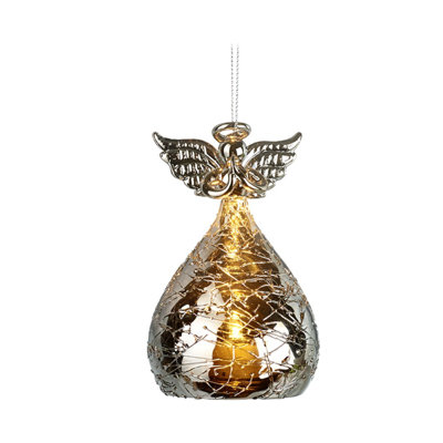 11cm Glass Lighted Hanging Figurine Ornament