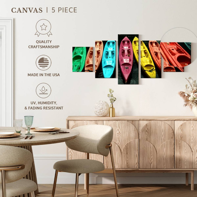 Kayaks en couleurs, H 24 po x l 55 po