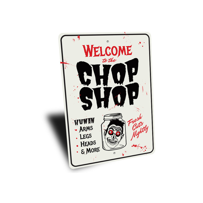 Plaque en aluminium Chop Shop, H 18 po x l 12 po x P 0,06 po