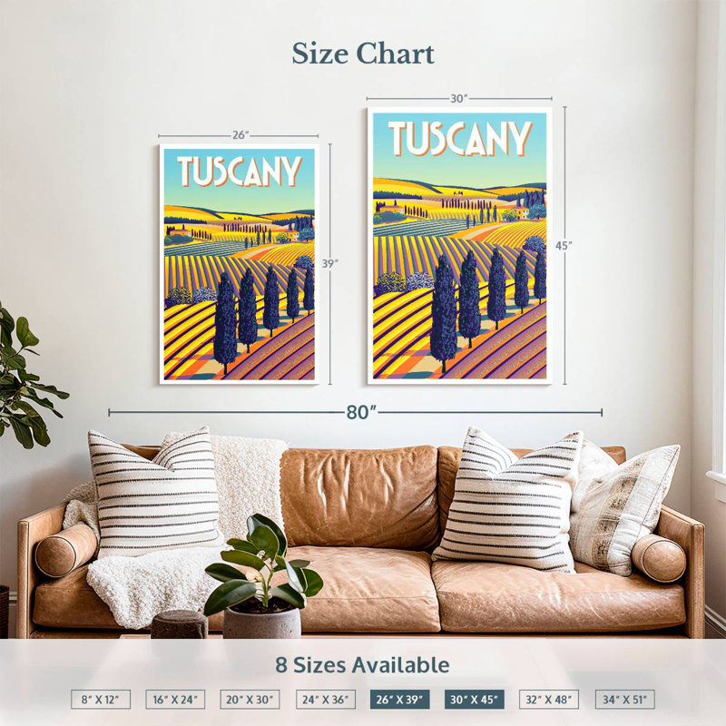 Affiche Aime Tuscany, H 39 po x l 26 po