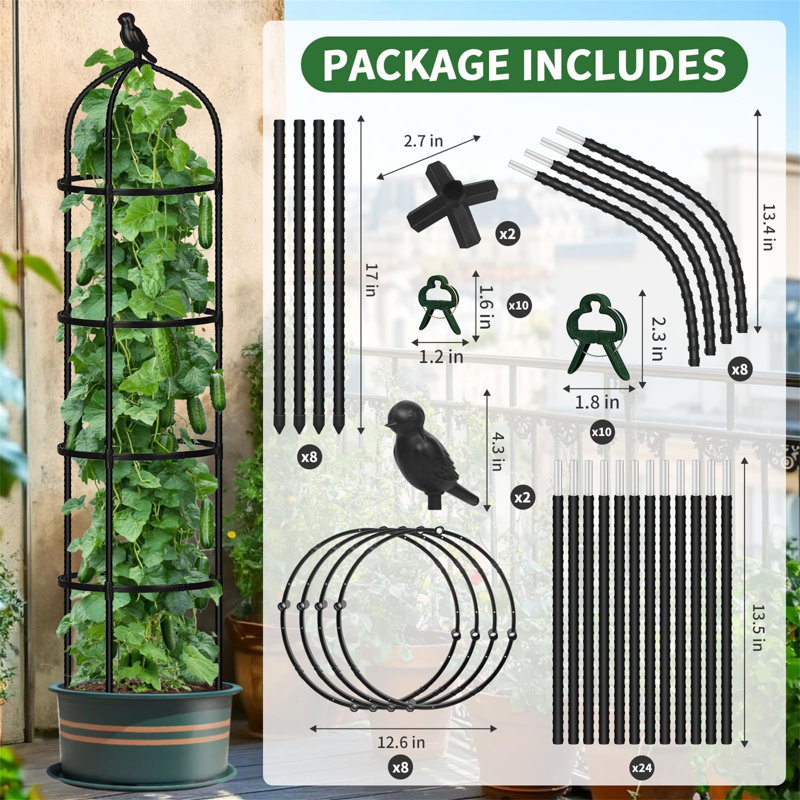 177.8cm H x 32cm W Metal Arched Trellis