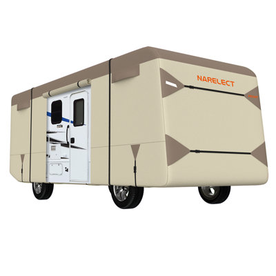 Narelect Upgraded Class A RV Cover,Extra-Thick Anti-UV 7 Layers Top, ,Breathable -Motorhome, Water-Proof