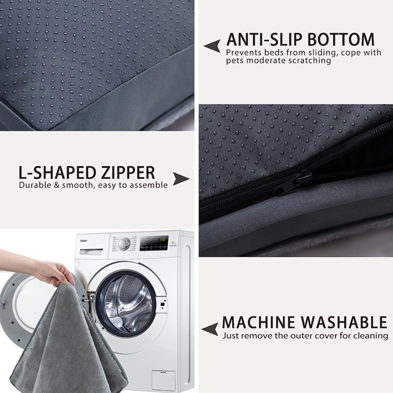 Lit de chien pour chien de luxe imperméable avec housse amovible et lavable