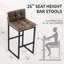 Tabouret de comptoir rembourré à dossier bas avec structure en métal épaissie pour îlot de cuisine-91899105-92115246-92115244
