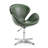 Raspberry Modern Vegan Leather Upholstered Metal Swivel Balloon Chair in Forest Green-1281686545