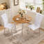 Table de salle à manger extensible ronde à ovale en bois, style moderne du milieu du siècle, 42" à 54", avec pieds fuselés en métal-1593328154