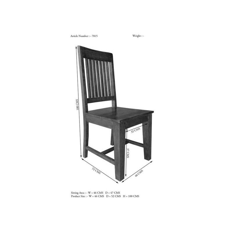 Oxford 46cm H Solid Wood Slat Back Side Chair