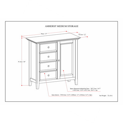 Amherst - Medium Storage Cabinet - Light Golden Brown