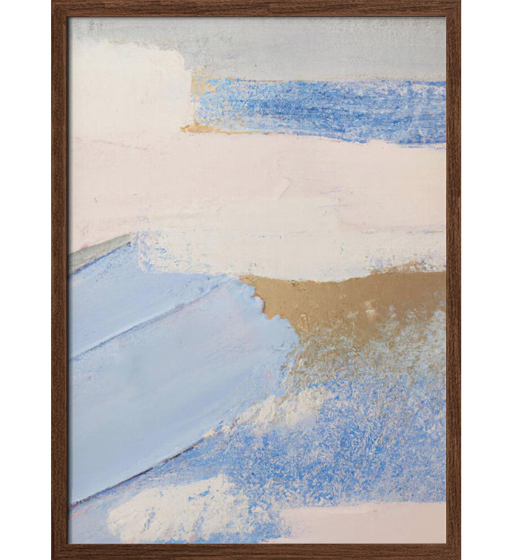"Brush Strokes 3", art mural texturé encadré, Brun, H 48 po x l 36 po
