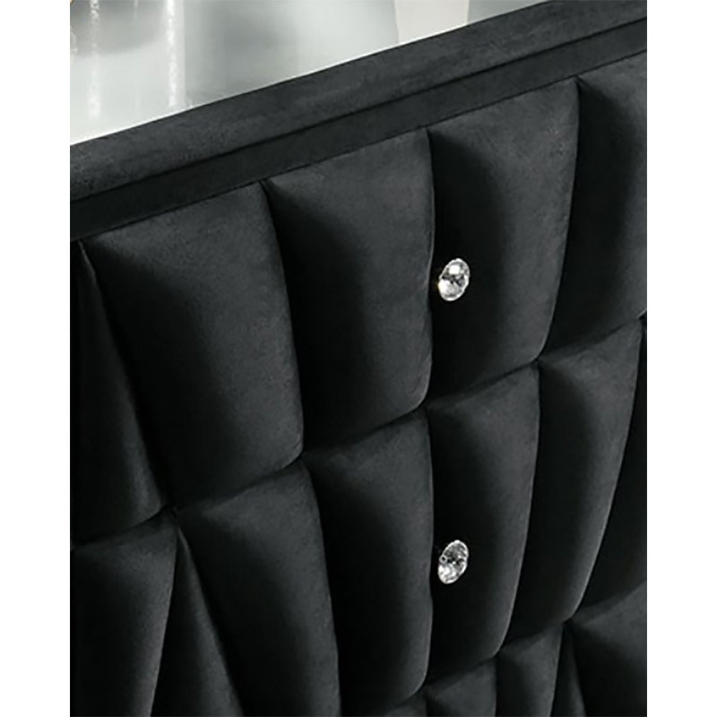 Junita 41'' W 5 - Drawer Dresser, Black