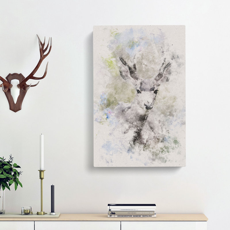 Resting Deer - Wrapped Canvas, 60cm H x 40cm W x 4cm D