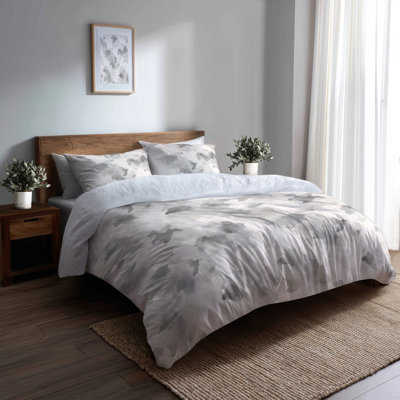 Ensemble de literie moderne 3 pièces - Ensemble de housse de couette et coussin décoratif Abstract