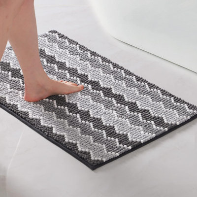 Hayzley Soft Luxury Bathroom Absorbent Shaggy Chenille Bath Rugs, Durable Non-Slip Plush Rug Mat