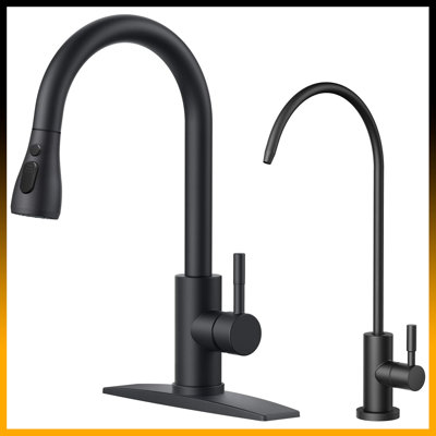 Stainless Steel Kitchen Faucet With Pull-Down Sprayer & Soap Dispenser – High Arc, 3 Modes, Single Handle For Farmhouse, RV, Bar,Stainless Steel Modern