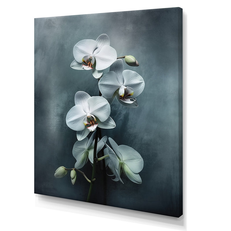 Orchidées exotiques blanches II, H 40 po x l 30 po x P 1,5 po, Toile tendue