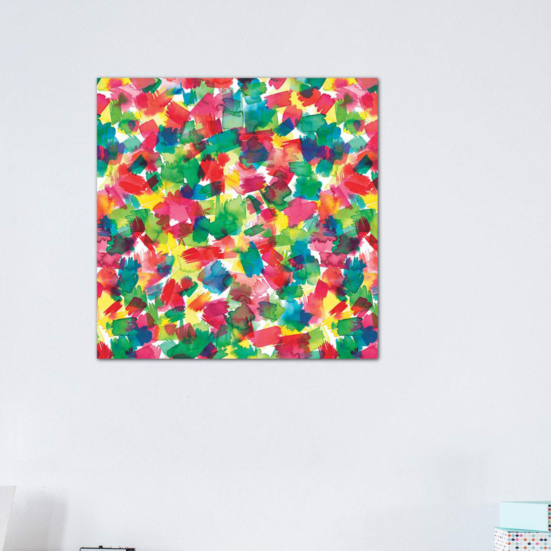 «Spring Colors Multicolored» par Ninola Design - reproduction d'art, H 48 po x l 48 po x 1,5 po, Toile tendue, Pas de tapis