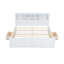 Lit plateforme très grand en bois avec tête de lit multi-rangement, USB et tiroirs-862039170