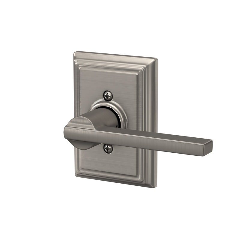 Latitude Lever with Addison Trim Non-Turning Lock, Satin Nickel