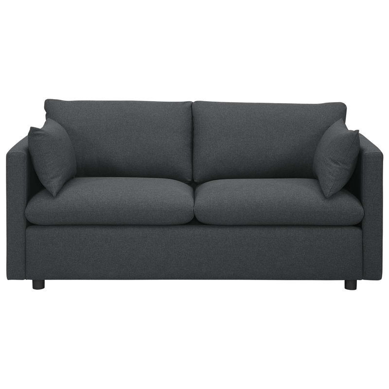 Activate Upholstered Fabric Sofa, Gray Polyester