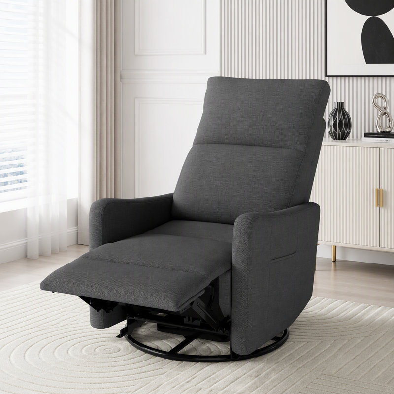 Fauteuil inclinable électrique berçant avec port USB et coussin rembourré, Dark Gray, Électrique - Bouton-poussoir