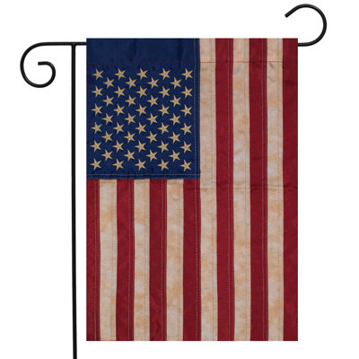 Drapeau de jardin brodé teint thé thé américain