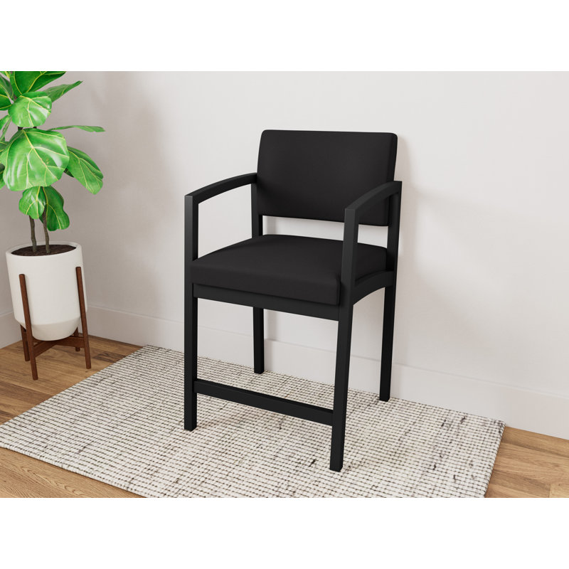 Lenox Steel Waiting Reception Hip Chair Metal Frame, Open House Black, Black