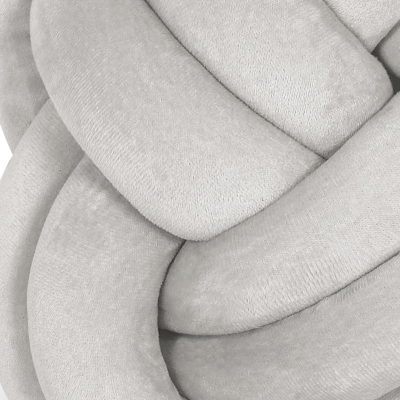 Velvet Knot Throw Pillow, Gray