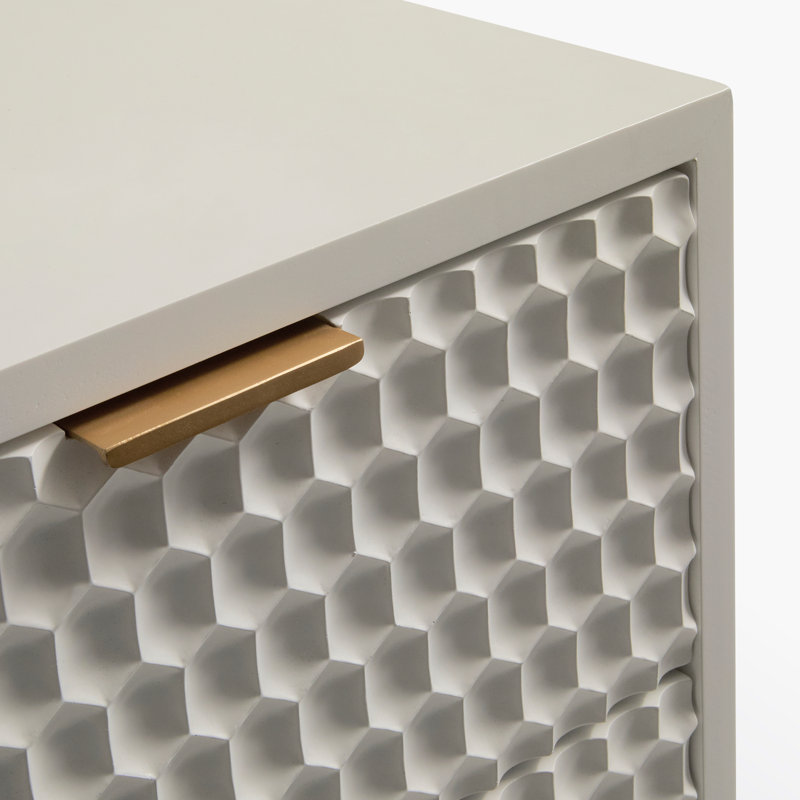 Commode double en bois à 7 tiroirs l 56 po Capra, Blanc