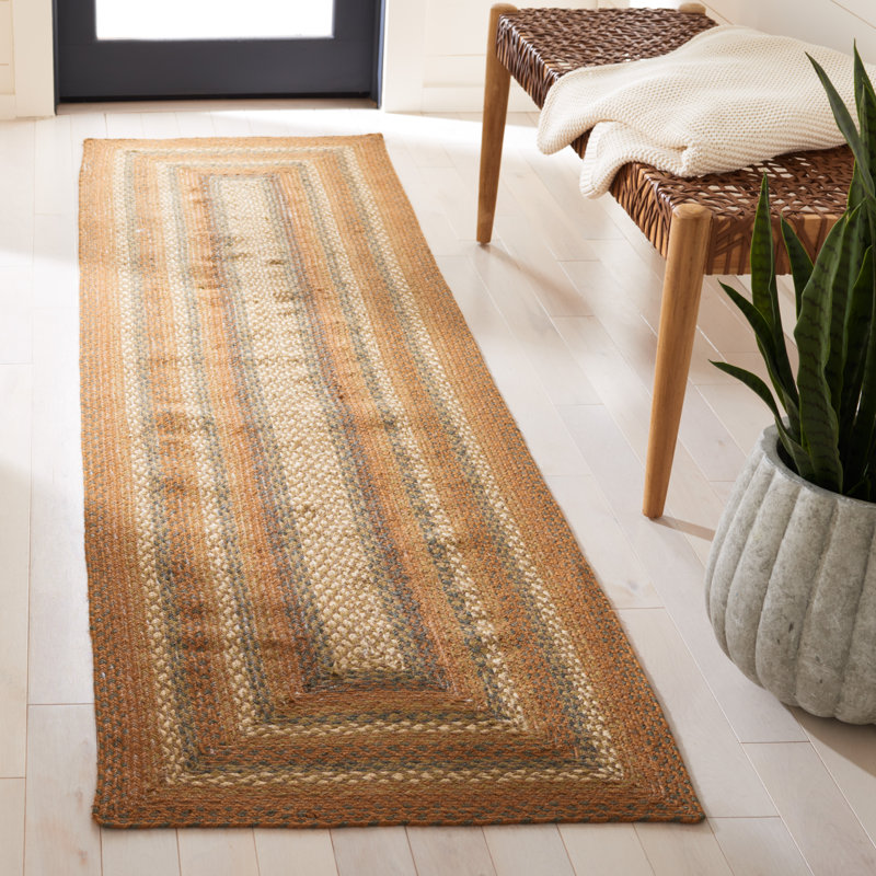 Halim Flat Weave Jute Geometric Rug, Runner 2'3" x 8'