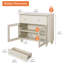  Meuble télé avec tiroir et porte vitrée pour téléviseur de 55 po ou moins, beige-547185433