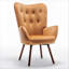 Fauteuil à oreilles Mid-Century moderne avec capitonnage à boutons-1006176211